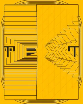 Optical Illusion Geometric Poster Yellow Black Symmetry Perspective Design イラスト素材