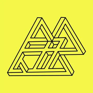 Optical illusion. Geometric shape. Abstract arrow. Stock Illustration