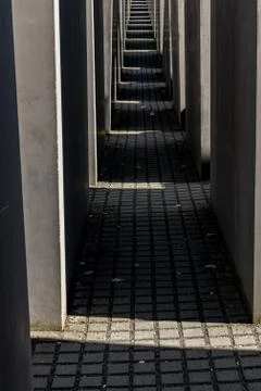 A optical illusion at the Holocaust monument Stock Photos