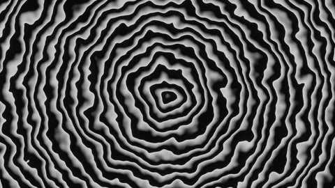 Optical illusion hypnotic black and white wormhole Stock Footage 194911041
