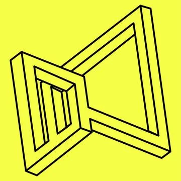Optical illusion, impossible geometric shapes, sacred geometry, black lines on a Ilustración de archivo