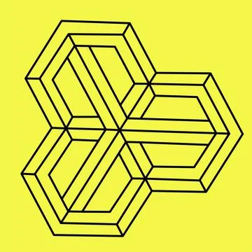 Optical illusion, Impossible isometric drawing. Abstract infinite impossible Stock Illustration