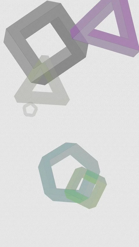 Optical Illusion Impossible Polygon Loop Pastel Geometric Animation alpha ch Stock Footage 336240383