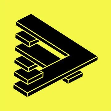 Optical illusion. Impossible shape. Optical art object. Geometric figures. Stock Illustration
