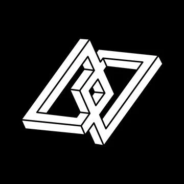 Optical illusion. Impossible shape. Optical art object. Geometric figure. Escher Stock Illustration