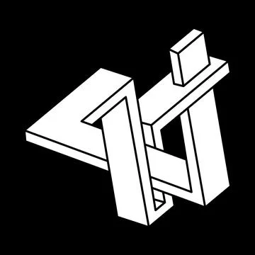 Optical illusion, impossible shape. Optical art object. Escher style. Geometric イラスト素材
