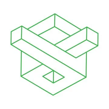 Optical illusion. Impossible shape vector. Logo. Optical art objects. Geometric 库存插图