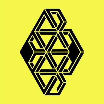 Optical illusion. Impossible shapes. Abstract eternal geometric object Stock Illustration