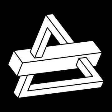 Optical illusion. Impossible shapes. Abstract eternal geometric object. Optical Stock Illustration