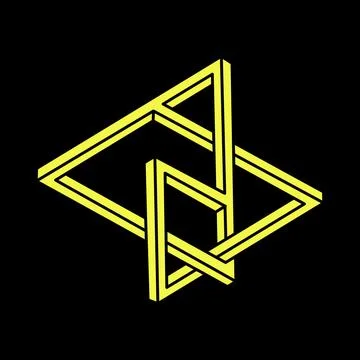 Optical illusion. Impossible shapes. Abstract eternal geometric object Illustrazione stock