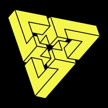 Optical illusion. Impossible shapes. Escher style. Abstract eternal geometric Stock Illustration