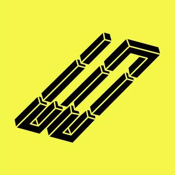 Optical illusion. Impossible shapes. Linear infinite object. Abstract eternal Stock Illustration