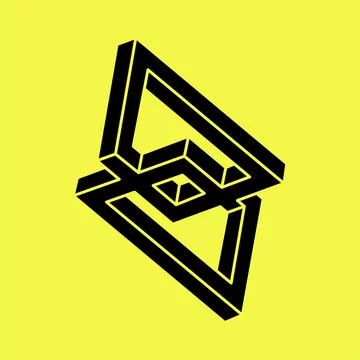 Optical illusion. Impossible shapes. Optical art object. Geometric figures Stock Illustration