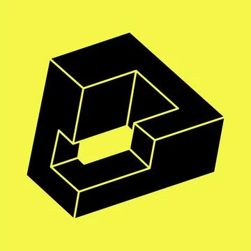 Optical illusion. Impossible shapes. Optical art object. Geometric figures Stock Illustration