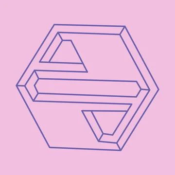 Optical illusion. Impossible shapes. Sacred geometry. Abstract eternal geometric Stockillustratie