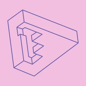 Optical illusion. Impossible shapes. Sacred geometry figure. Abstract eternal Illustrazione stock