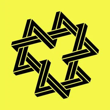 Optical illusion. Impossible shapes. Sacred geometry figure. Abstract eternal Stock Illustration