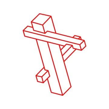 Optical illusion. Impossible shapes. Sacred geometry figure. Logo. Abstract Stock Illustration