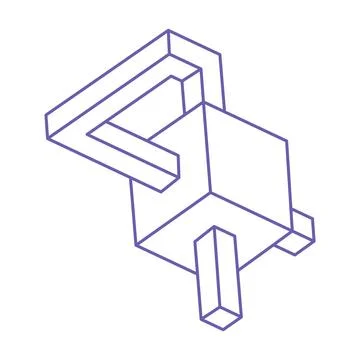 Optical illusion. Impossible shapes. Sacred geometry figures. Abstract eternal Stock Illustration