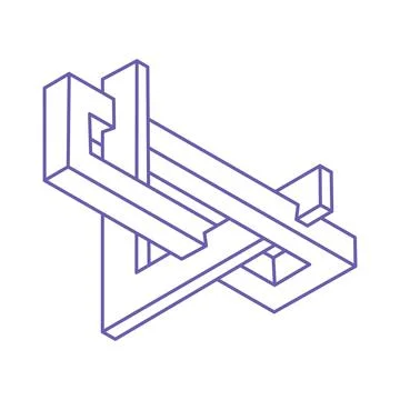 Optical illusion. Impossible shapes. Sacred geometry figures. Abstract eternal Stock Illustration