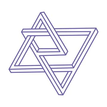 Optical illusion. Impossible shapes. Sacred geometry figures. Abstract eternal Stock Illustration