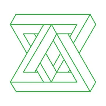 Optical illusion. Impossible shapes. Sacred geometry figure. Abstract eternal Stock Illustration