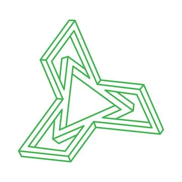 Optical illusion. Impossible shapes. Sacred geometry figure. Abstract eternal Illustrazione stock