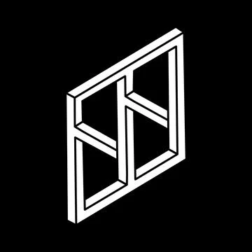 Optical illusion. Impossible shapes. Sacred geometry figure. Abstract eternal Stock-Illustration