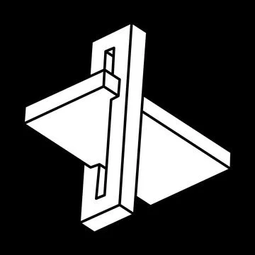 Optical illusion. Impossible shapes. Sacred geometry figures. Escher style Illustrazione stock