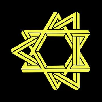 Optical illusion. Impossible shapes. Sacred geometry. Abstract eternal geometric Stock Illustration