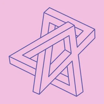 Optical illusion. Impossible shapes  vector. Optical art object. Geometric Stock Illustration