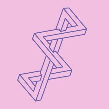 Optical illusion. Impossible shapes  vector. Optical art object. Geometric Stock Illustration