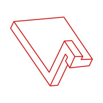 Optical illusion. Impossible shapes vector. Optical art objects. Geometric イラスト素材