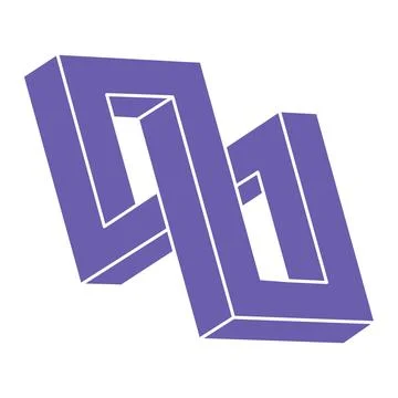 Optical illusion. Impossible shapes vector. Optical art object. Geometric Stock Illustration