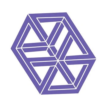 Optical illusion. Impossible shapes vector. Optical art object. Geometric Stock Illustration