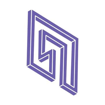 Optical illusion. Impossible shapes vector. Optical art object. Geometric Ilustración de archivo