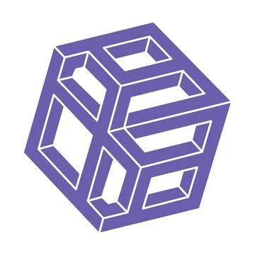 Optical illusion. Impossible shapes vector. Optical art object. Geometric Stock Illustration