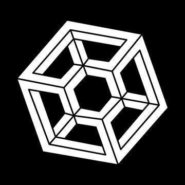 Optical illusion. Impossible shapes, vector. Optical art object. Geometric Stock Illustration