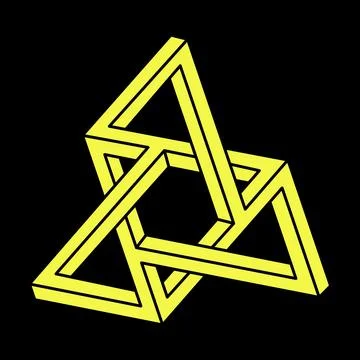 Optical illusion. Impossible shapes, vector. Optical art object. Escher paradox Stock Illustration