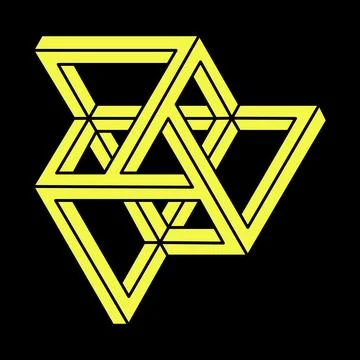 Optical illusion, impossible shapes, vector. Optical art object. Escher paradox 库存插图