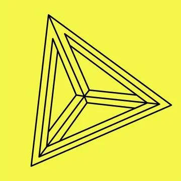 Optical illusion, impossible triangle, vector illustration. Stock Illustration