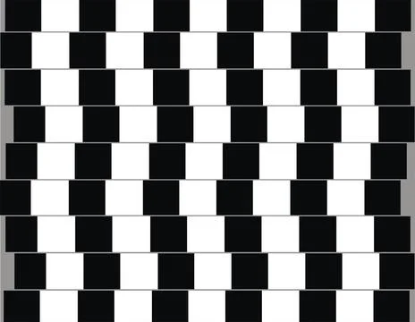Optical illusion Lines are parallel but seem to be slanted optical illusio... Stockfoto's