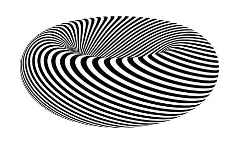 Optical illusion lines background. Abstract 3d black and white illusions Stock Illustration