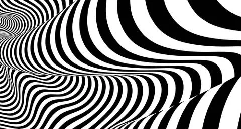 Optical illusion lines background. Abstract 3d black and white illusions Stock-Illustration