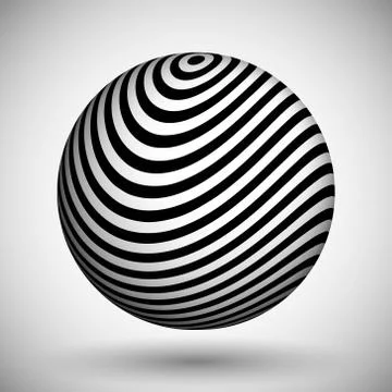 Optical illusion lines background. Abstract 3d black and white illusions Stock Illustration