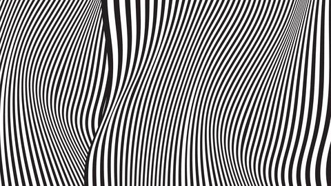 Optical illusion lines background. Abstract 3d black and white wave. Conceptual Stock-Illustration