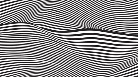 Optical illusion lines background. Abstract 3d black and white wave. Conceptual Illustrazione stock