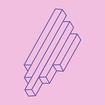 Optical illusion logo. Impossible shape. Sacred geometry figure. Abstract Stock Illustration