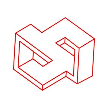 Optical illusion logo. Impossible shape vector. Optical art object. Geometric Stock Illustration