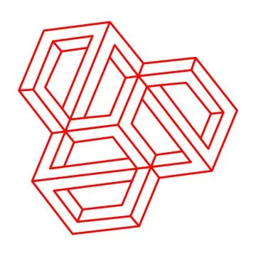 Optical illusion. Logo. Impossible shape vector. Optical art object. Geometric Stock Illustration